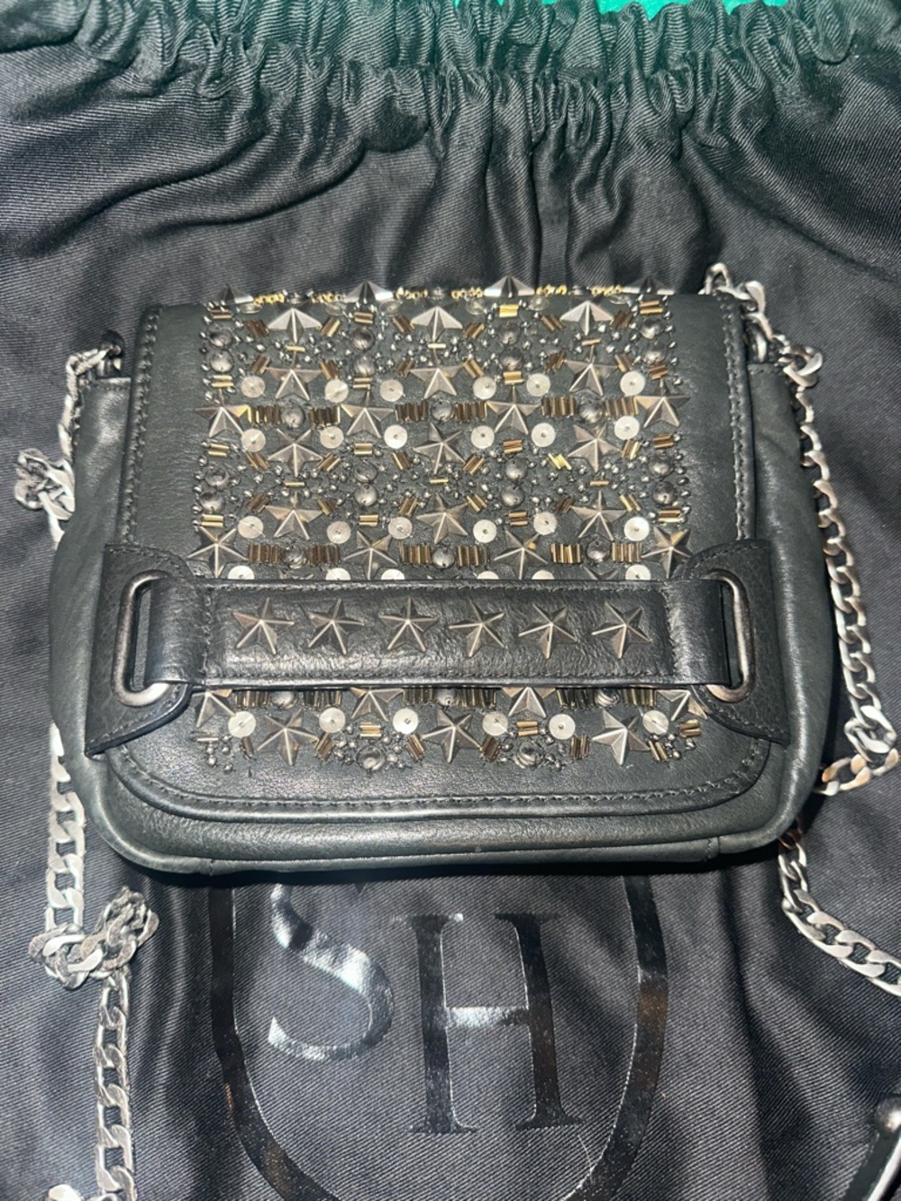 ASH STUDDED LEATHER CROSSBODY BAG - Picture 3 of 16